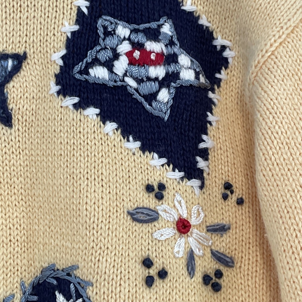 Vintage Heirloom Collectibles Cardigan Sweater USA Hearts Cottagecore Granny L - Picture 7 of 13